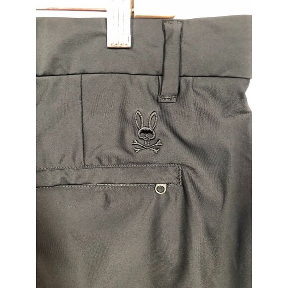 Psycho Bunny Pants Capri Cropped Black Nylon Spandex Blend Pant Men's Size 38 - Picture 6 of 10